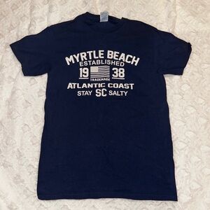 Myrtle Beach "Stay Salty" Navy T-Shirt - Size Small, Gently Loved